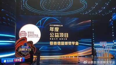 2025.9
蔡崇信篮球奖学金获
“微博篮球年度公益项目”奖项